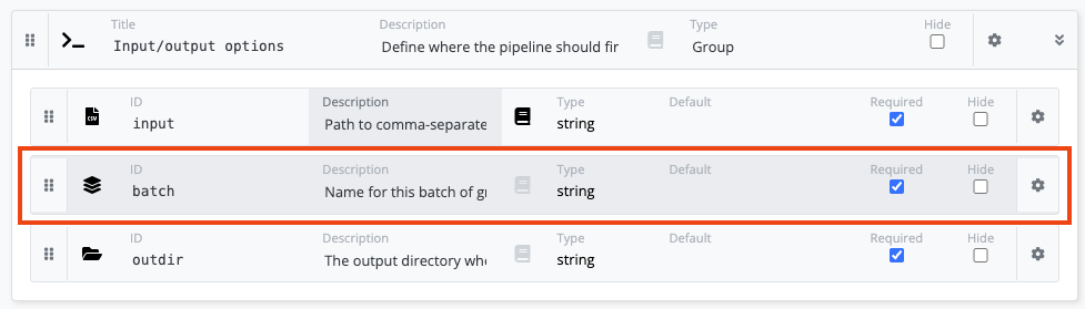 Dodawanie parametru batch